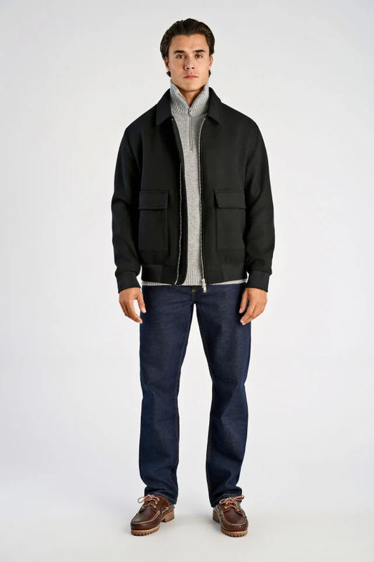 Mens - Relaxed Fit Casual Black Jacket