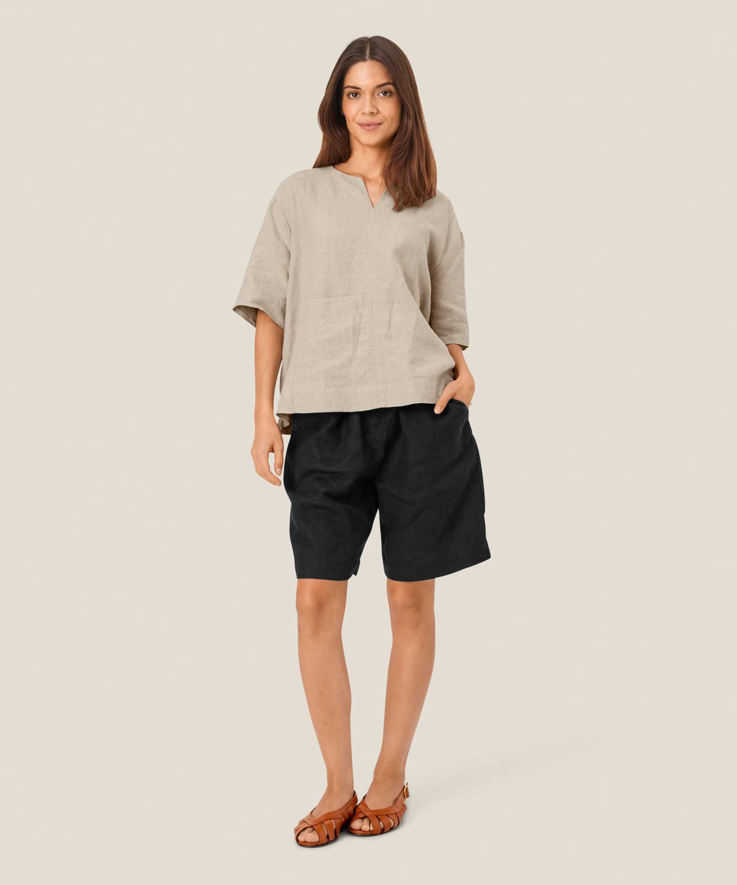 Dolorea Linen Top Natural