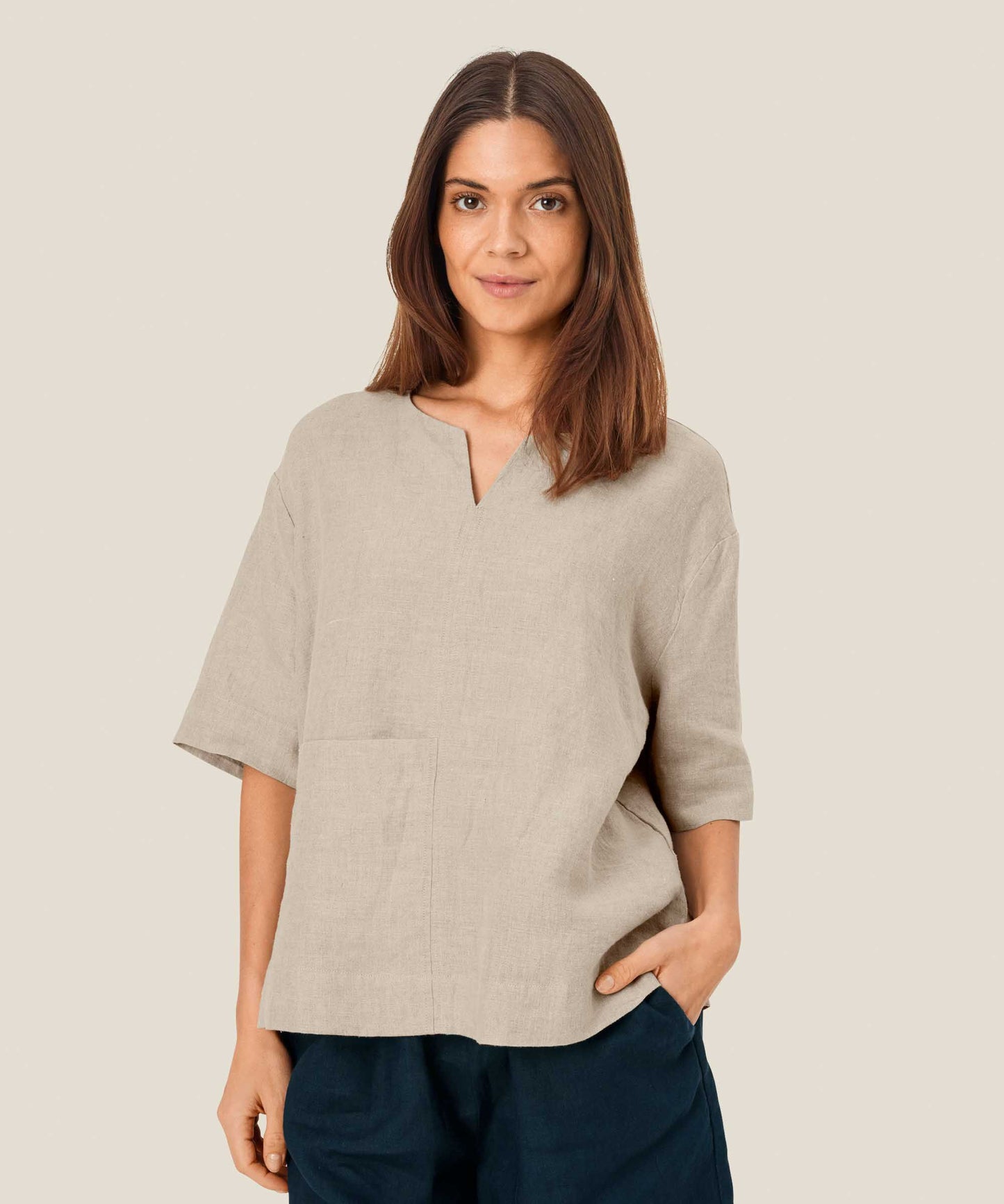 Dolorea Linen Top Natural