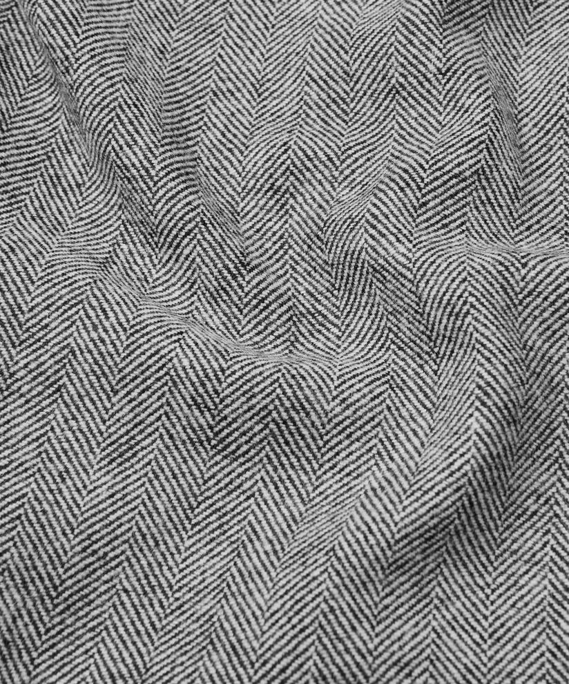 MaPirethia Wool Blend Herringbone Trouser Black