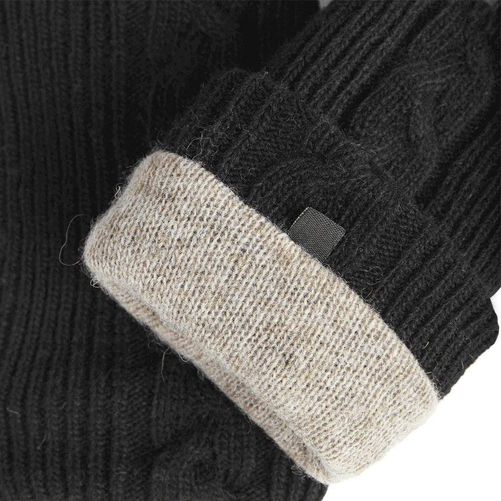 HellyMBG Glove Cable Knit Black w. Black
