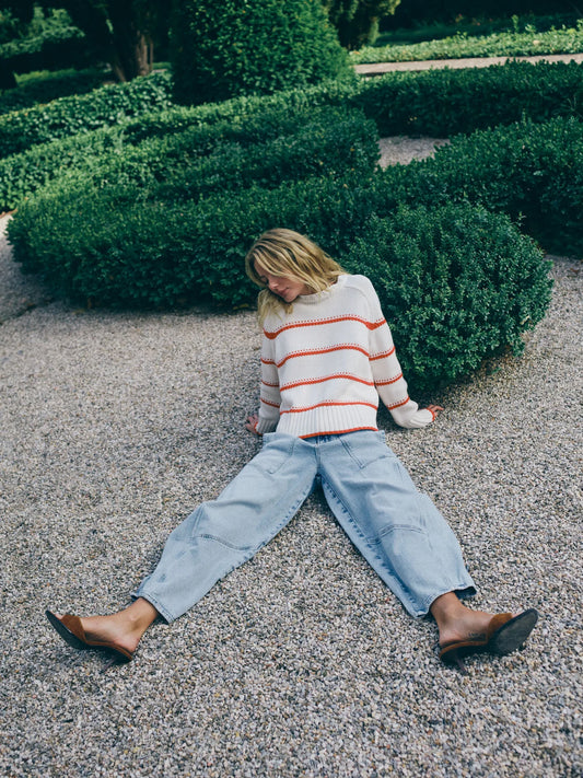 MMRola Bine Stripe Crewneck Knit Spicy Orange