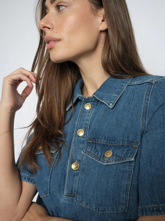 MMBiba East Dress in Denim Dark Blue