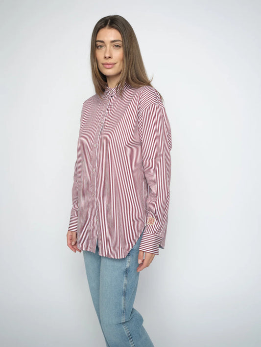 MMKaris Slim Stripe Shirt Cabernet