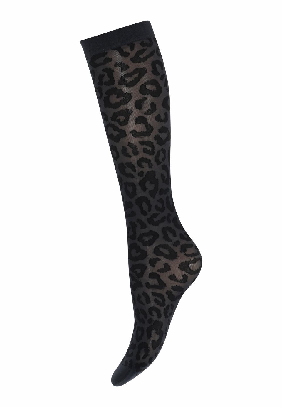 Leopard Knee High Anthracite - OS