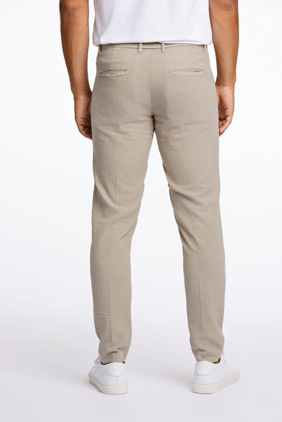 Mens - Linen Mix Slim Tapered Trouser Sand 006015