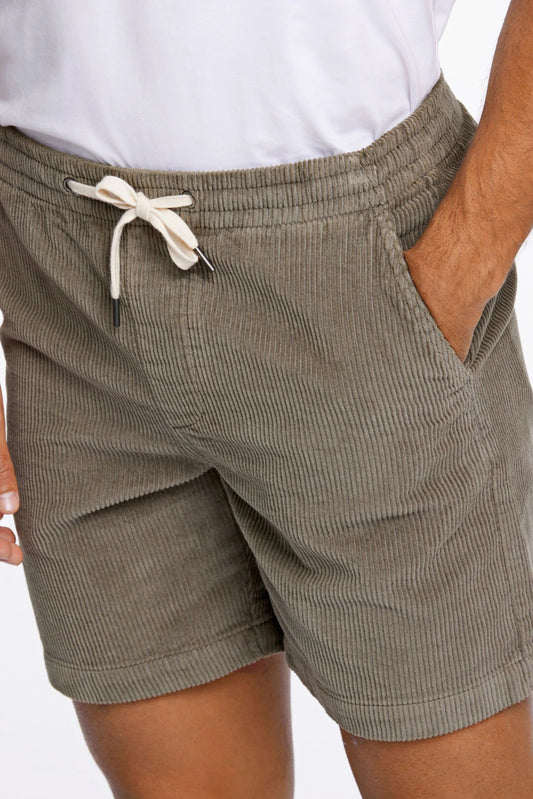 Mens - Corduroy Shorts with Drawstring 505086