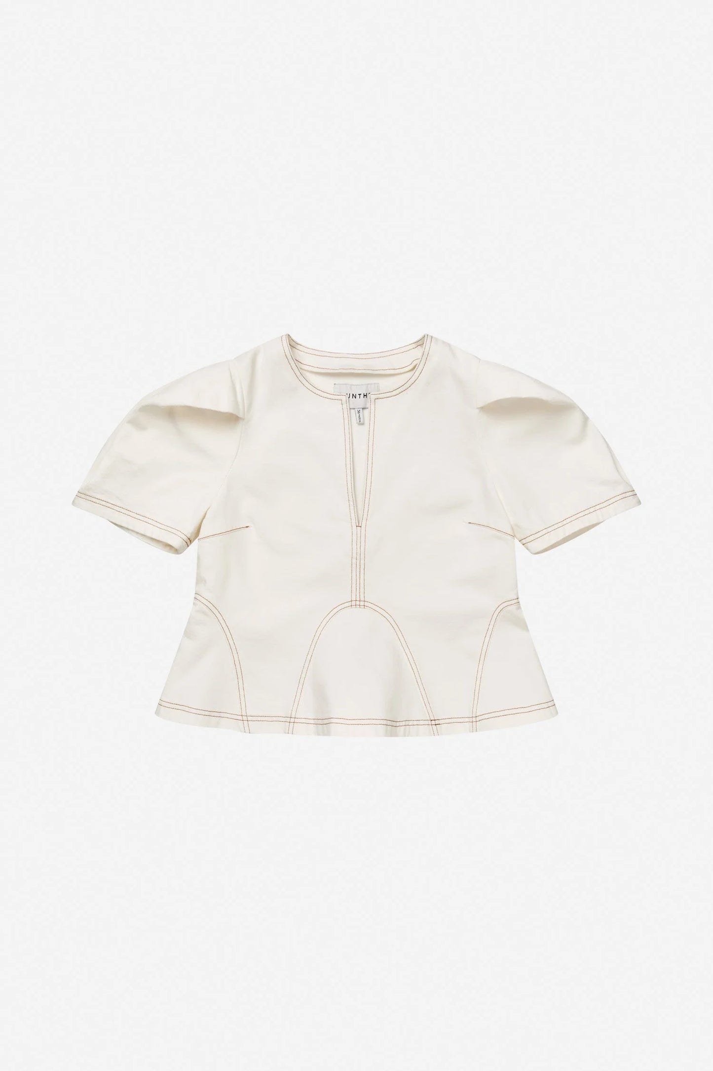 Baynor Denim Style Blouse with Puff Sleeve