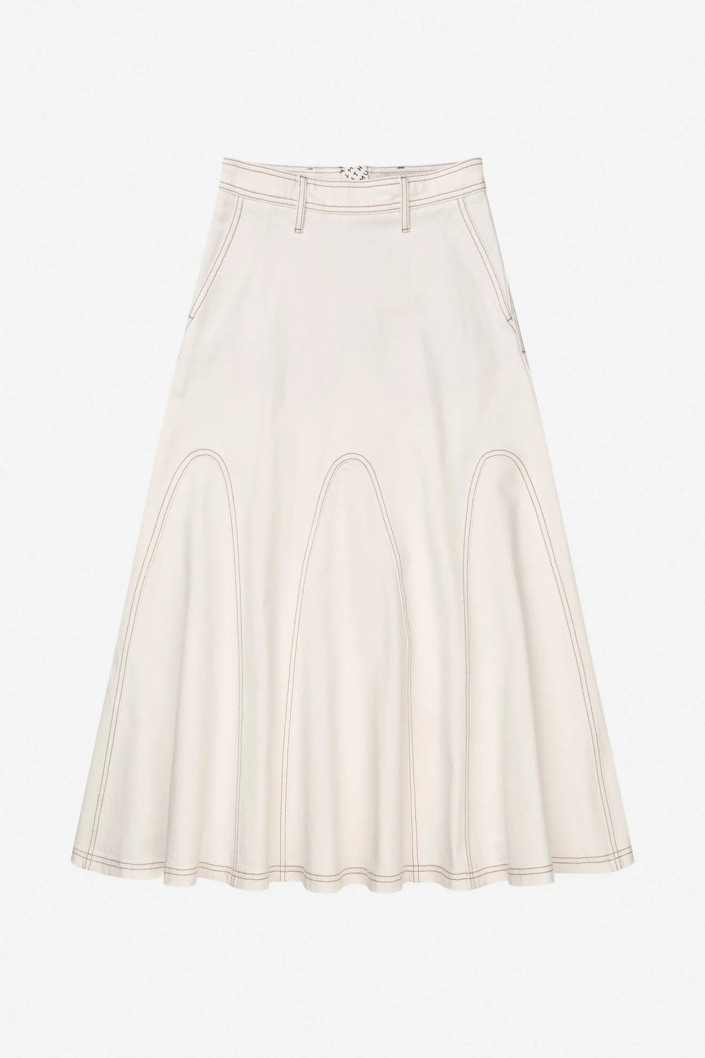 Braylin A-Line Denim Skirt Ivory
