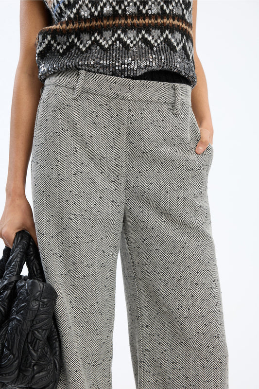 Eileen Wool Mix Trouser Charcoal