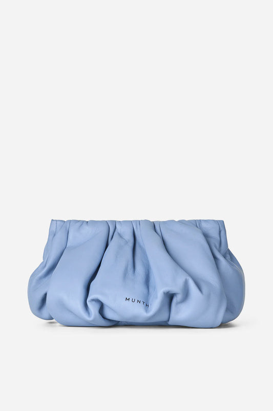 Voi Lambs Leather Clutch Bag Light Blue