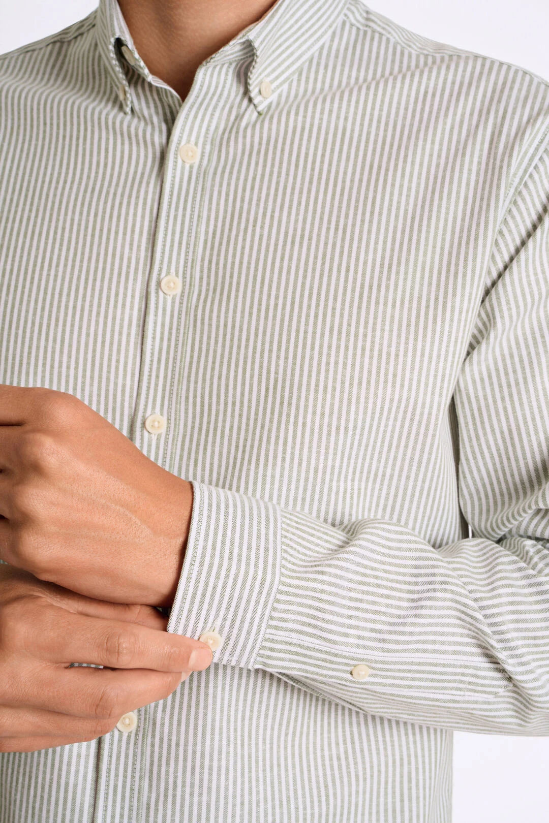 Mens - Cotton Stripe Oxford Shirt 203536B