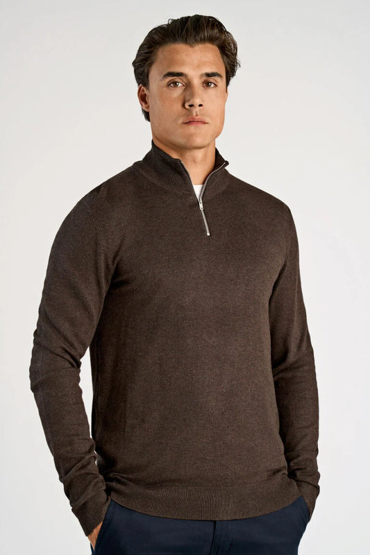 800173 - Mens EcoVero High Neck with Zip Light Weight Knitwear