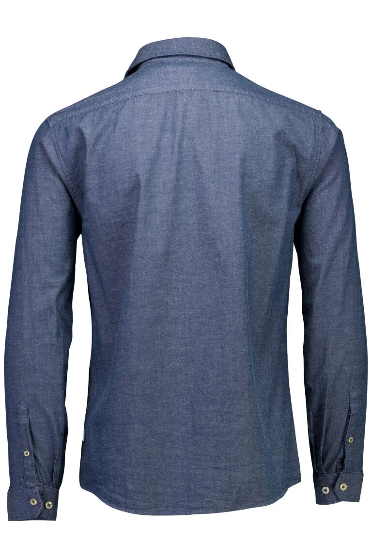 203652 - Mens Relaxed Fit Cotton Shirt Mid Blue