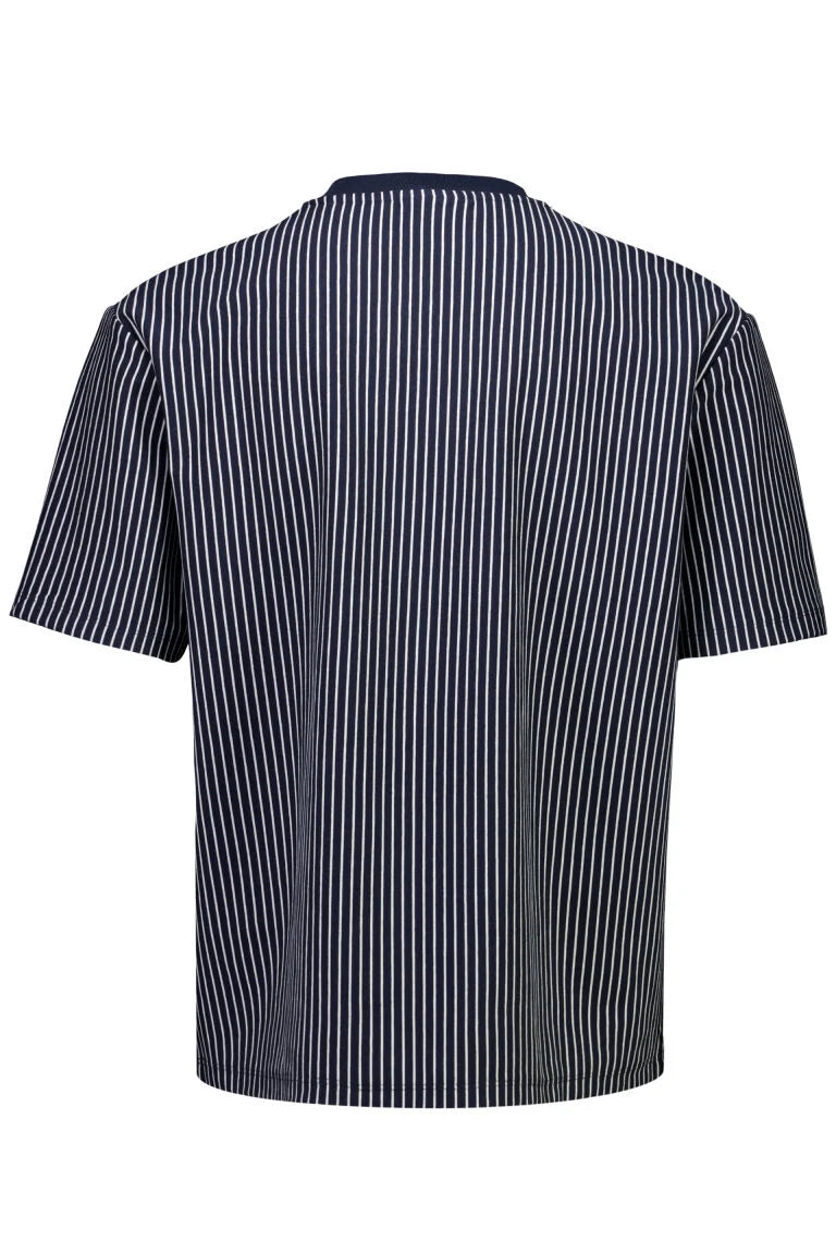 400159 - Mens Striped Oversized T-shirt with Pocket