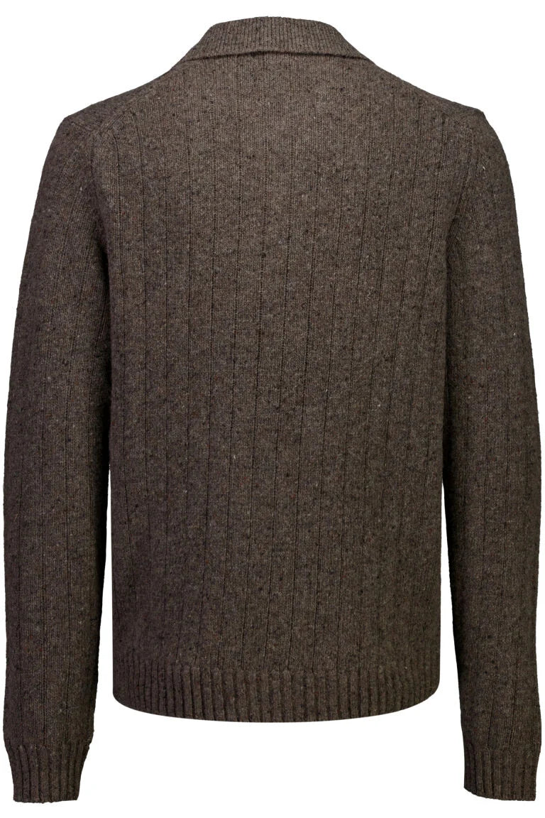 825068 - Mens Polo Collar Jumper Brown Melange