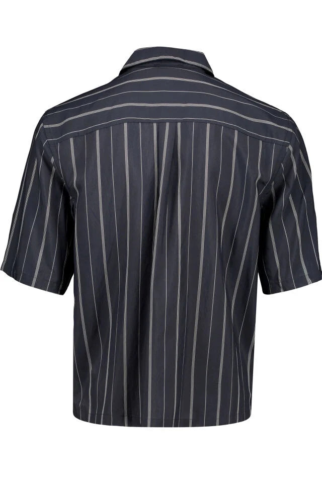 Mens - Boxy SS Striped Shirt Dark Navy 222119