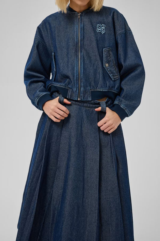 MWMegan Denim A-Line Skirt Dark Blue Wash