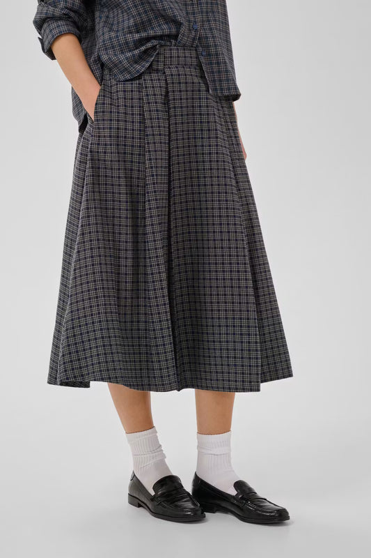 MWLennie Check Skirt Dark Sapphire Blue