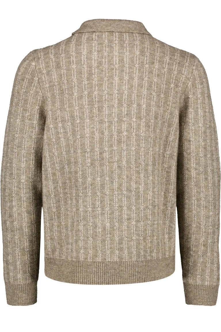 Mens - Button Down Jumper Sand Melange (805041)