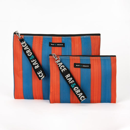 Striped Small Recycled Plastic Pouch
