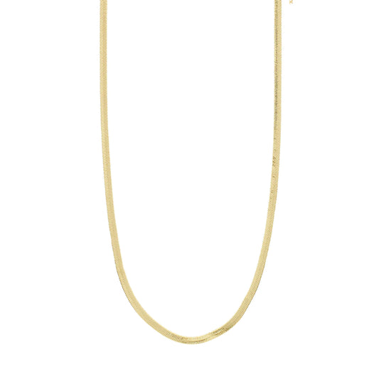 632212001 JOANNA recycled flat snake chain necklace gold-plated