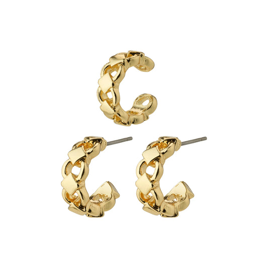 682332003  DESIREE recycled hoop and cuff earrings gold-plated