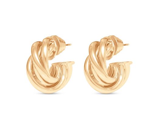 Chunky Twist Hoops Gold