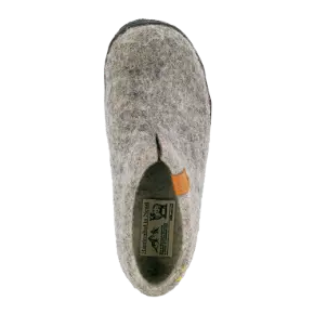 Pumori - Wool Slipper w. Rubber Soul Light Grey