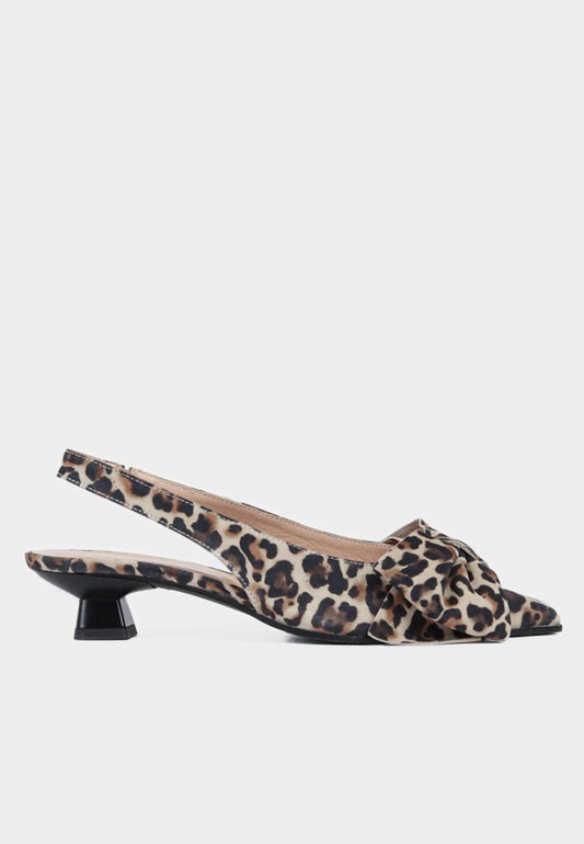 Rose Slingback Bow Shoe Leopard