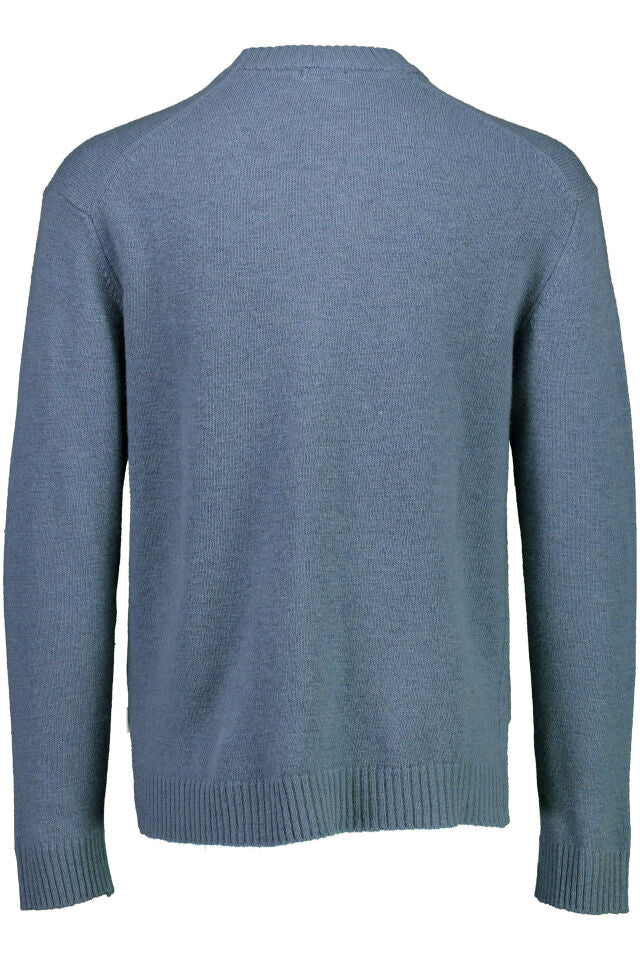 Men’s - 800223 Lambswool V-Neck Cardigan Blue Melange