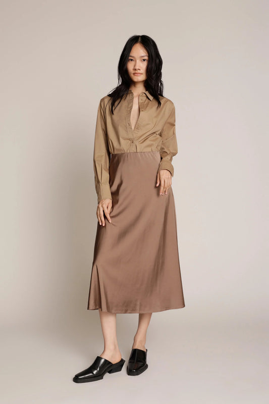 Babe Satin Midi Skirt