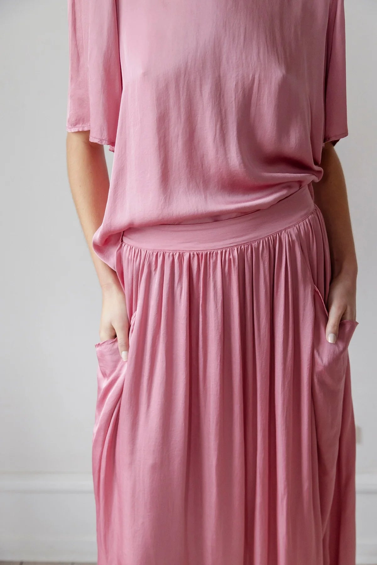 Roberta Viscose Loose Skirt Old Rose