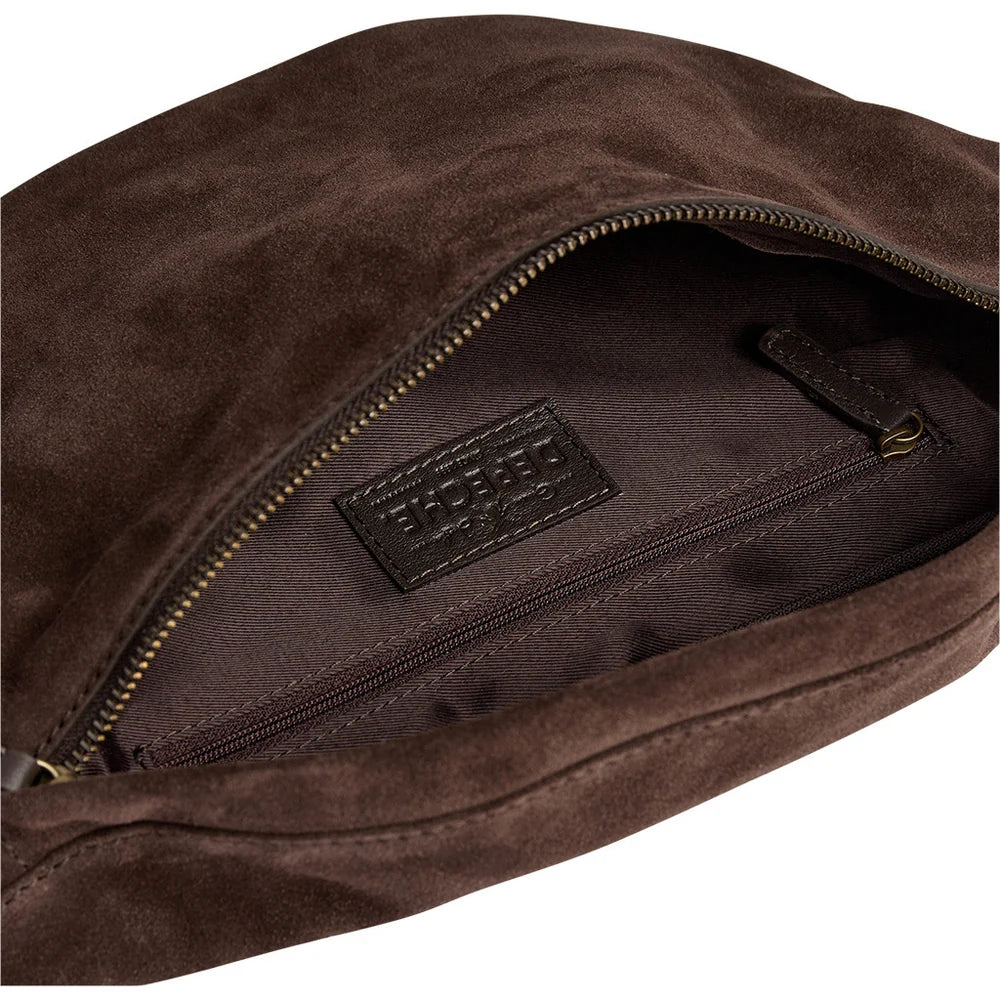16618 - Beautiful Suede Bumbag Chocolate