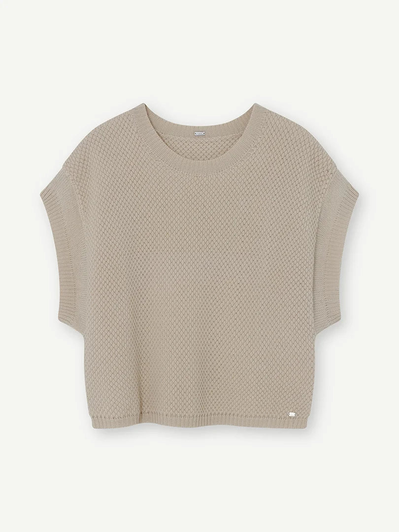 Corrie Knitted Cape Oatmeal