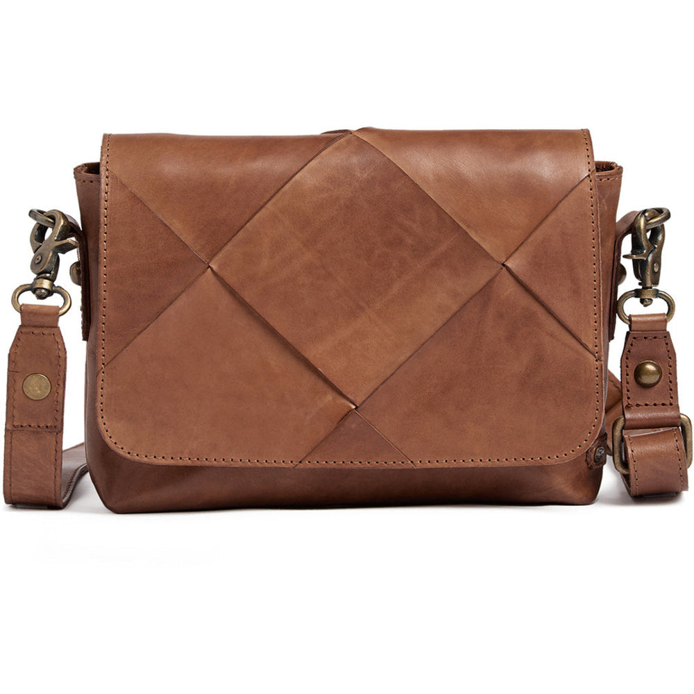 16442 - Leather Cross Over Bag Black