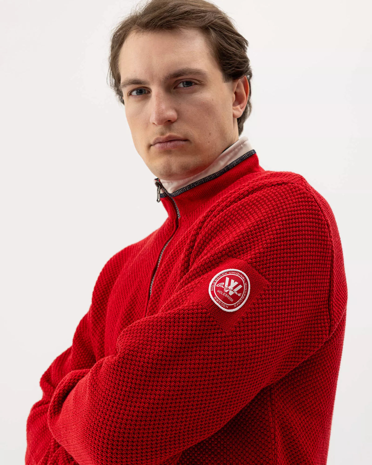 Mens - Classic Windproof T-Neck Red