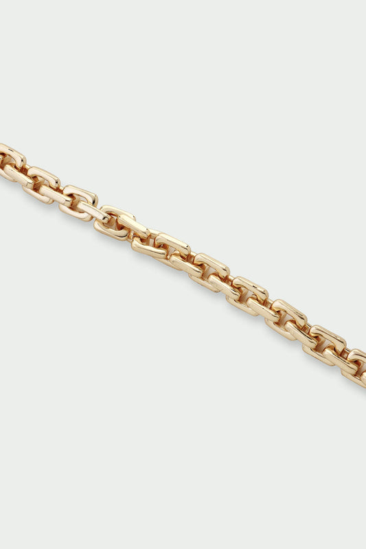 Link Bracelet - Sqaured Link Chain Bracelet, Gold