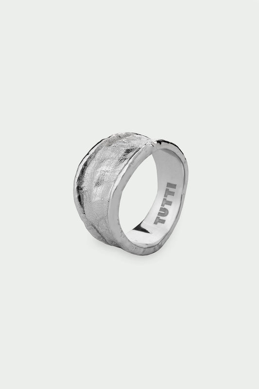 Driftline Ring - Textured Ring, Silver