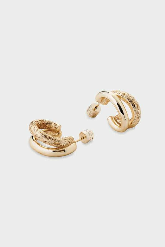 Mirage Earrings Small - Double Hoop Earrings, Gold