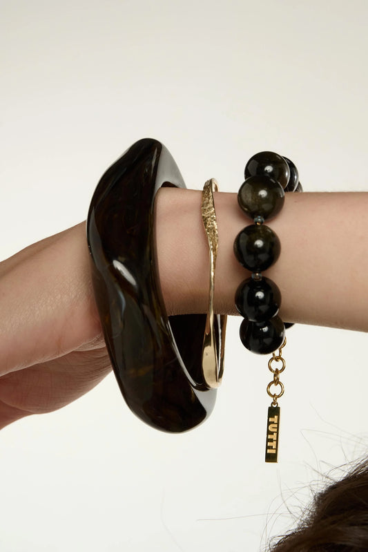 Protect Resin Bangle, Dark Brown