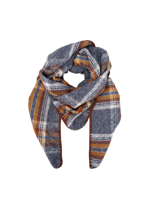BCLEONI Chequered Scarf - Mocca/Grey