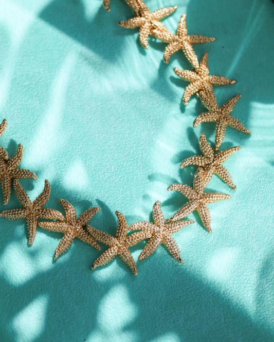 Sea star Statement Necklace Gold