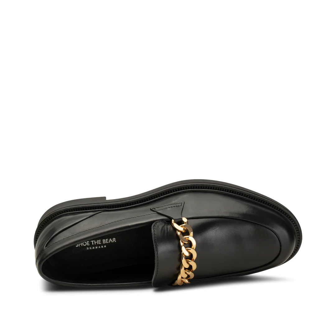 Thyra  Gold Chain Loafer Black