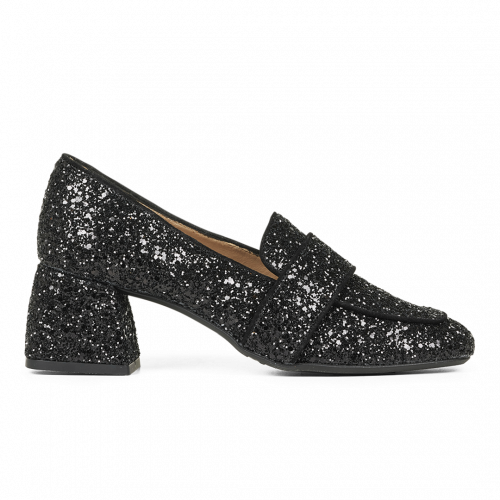 Elegant Square toe Sparkly Heeled Shoe