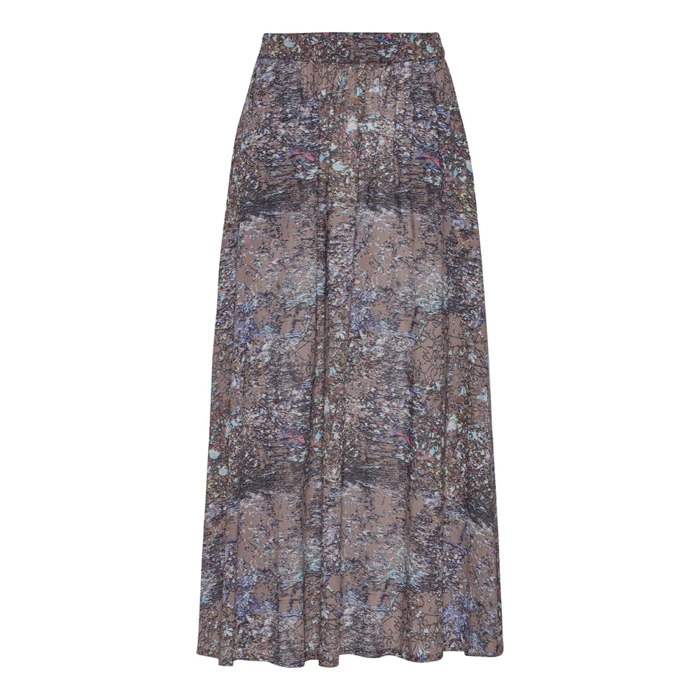 Hailey Printed Voile Skirt Taupe