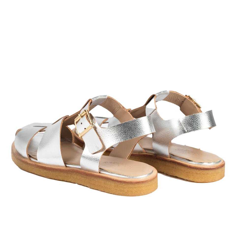 Fisherman Strap Sandal Silver