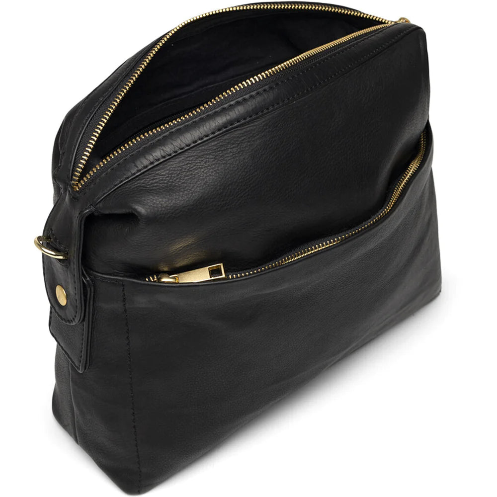 Medium Gold Zip Classic Bag Black