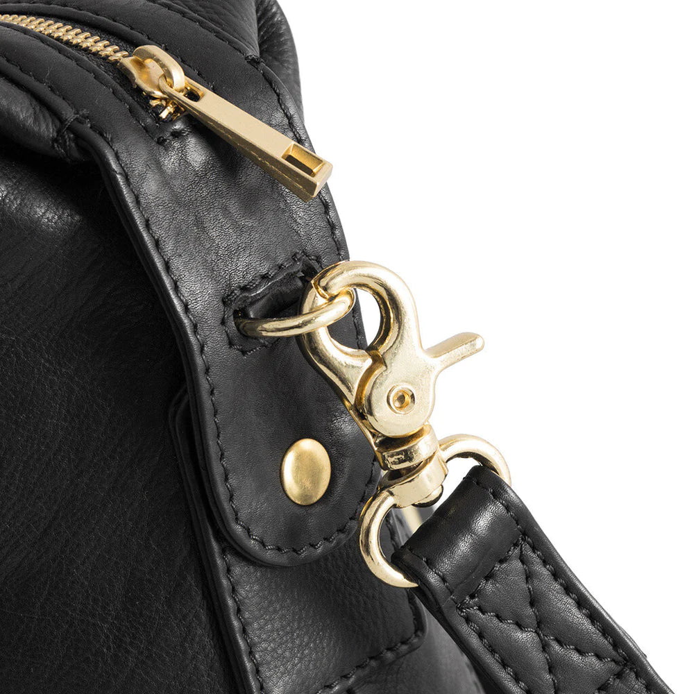Medium Gold Zip Classic Bag Black