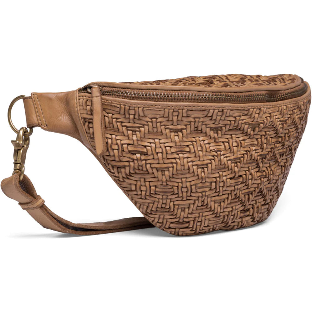 Braided Soft Leather Bumbag 15626 Nature